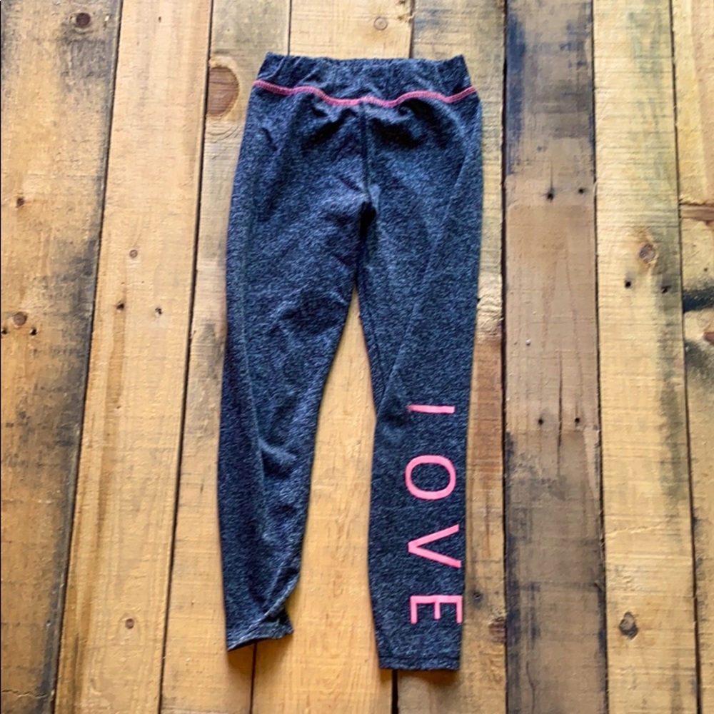 Gently Used Girls Love Athletic Leggings Grey and Pink